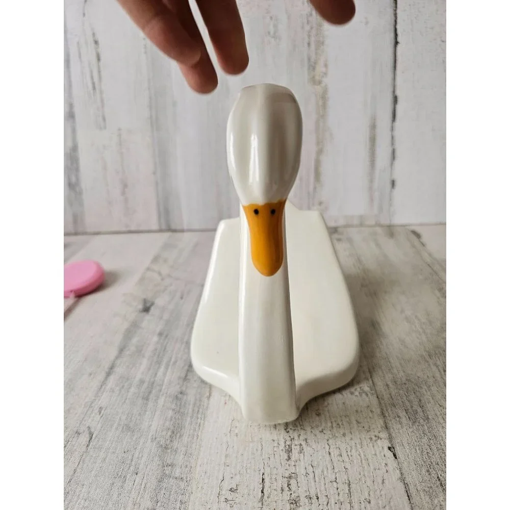 Vintage ceramic‎ JF 1988 swan duck unique decor